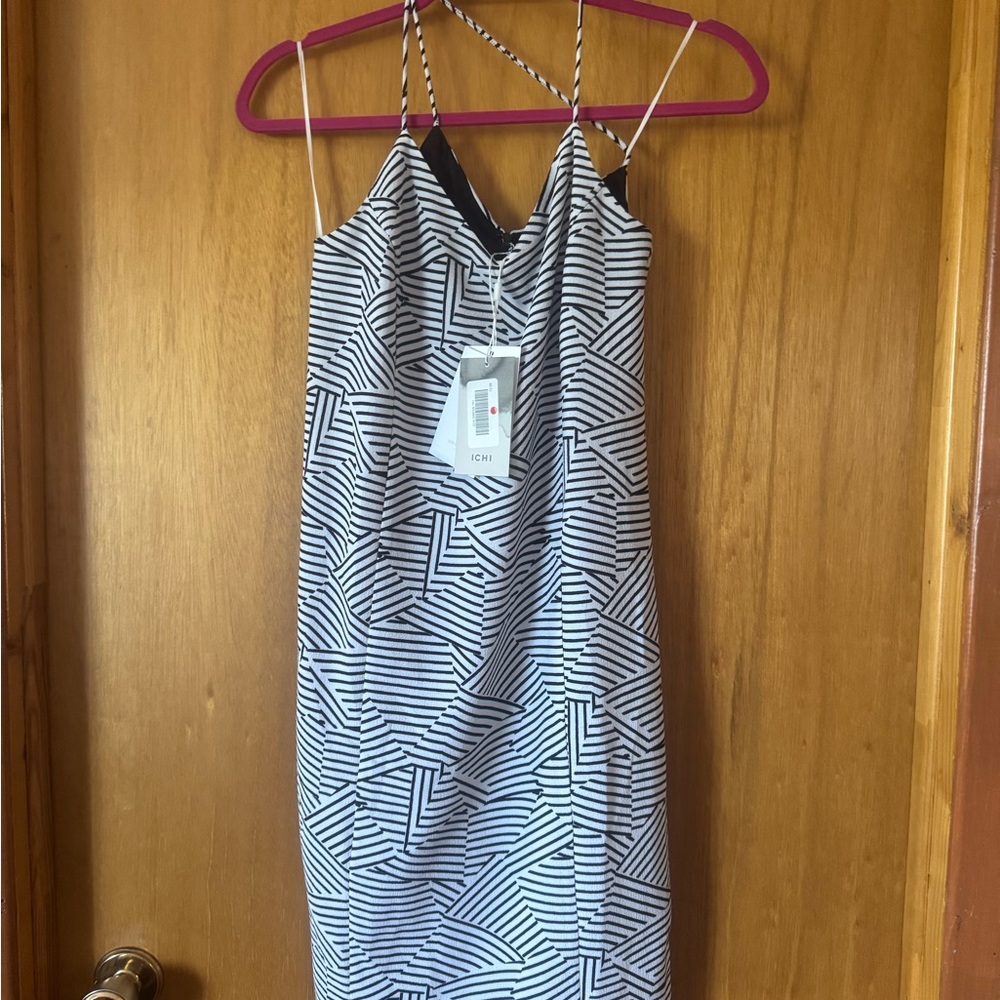 Ichi dress, black and white, lined